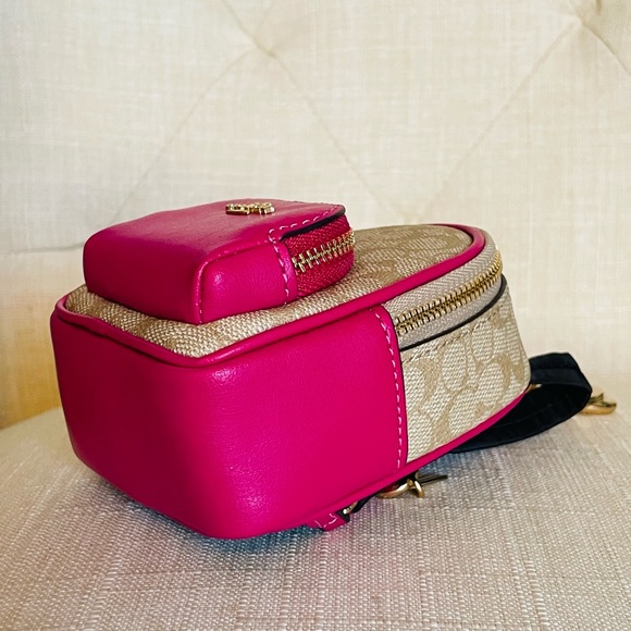 NWT Coach mini court Backpack charm in Signature Canvas - Picture 3 of 8